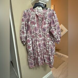 Marea Floral Pink and White Dress